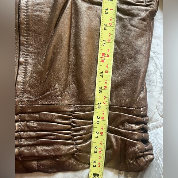 Bronze leather jacket size Small - Picture 11 of 13